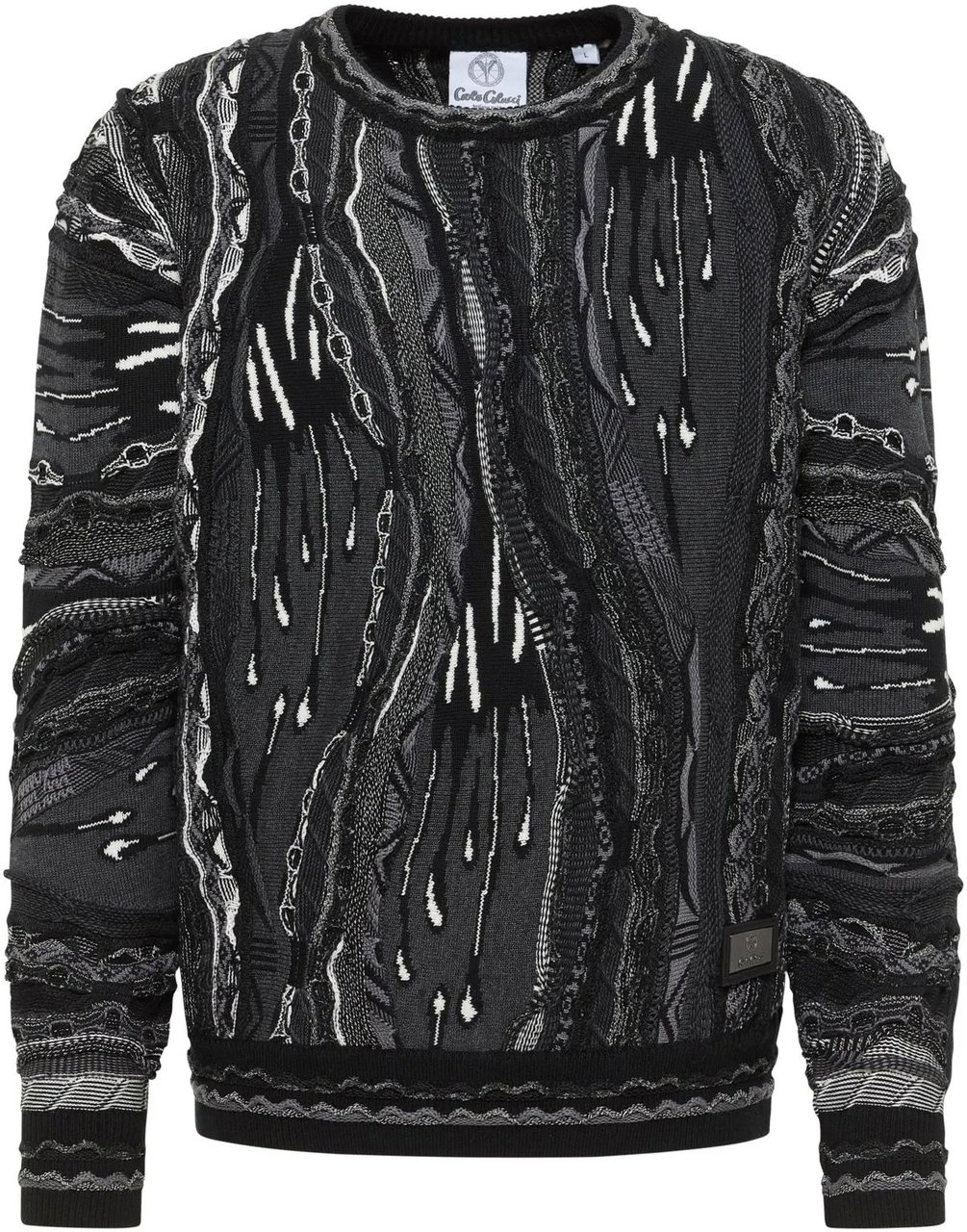 Carlo Colucci Knit Sweater 3D Knit Black Zwart