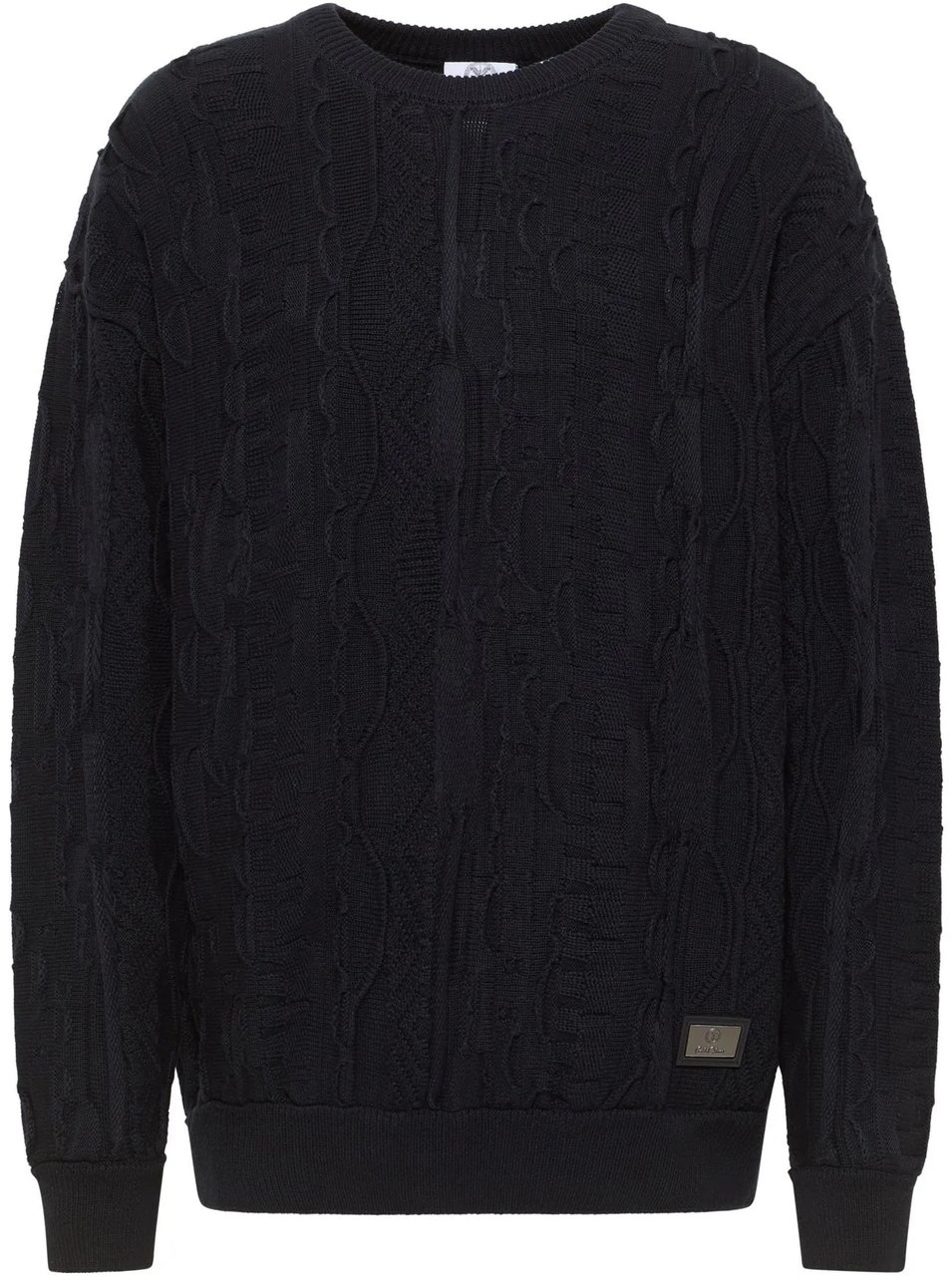 Carlo Colucci Knit Sweater Plain Black Zwart