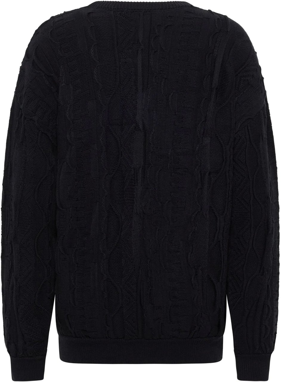 Carlo Colucci Knit Sweater Plain Black Zwart
