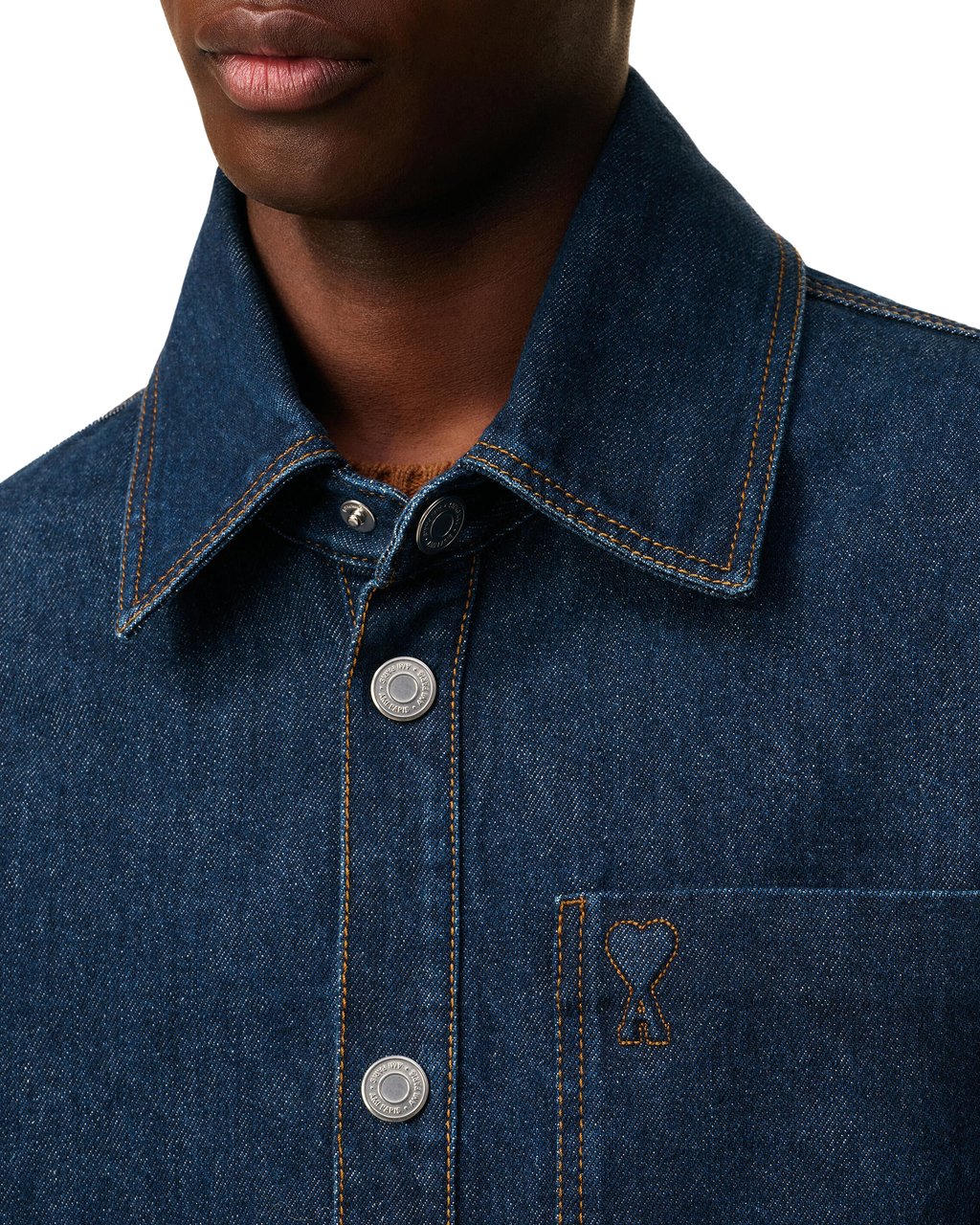 AMI Paris shirtjacket jeans Blauw