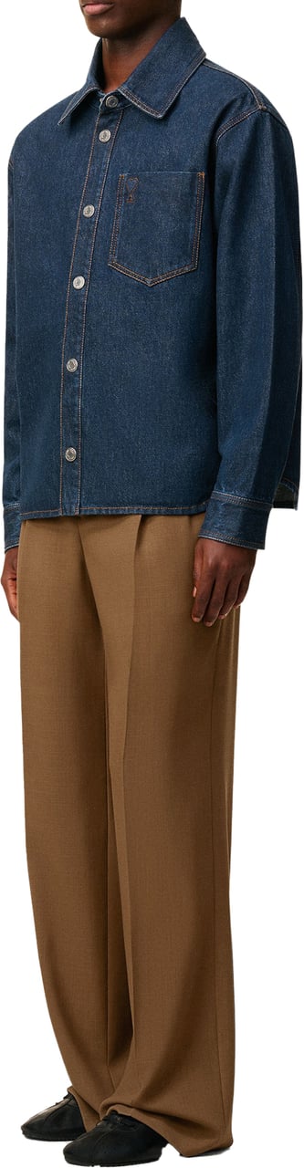 AMI Paris shirtjacket jeans Blauw