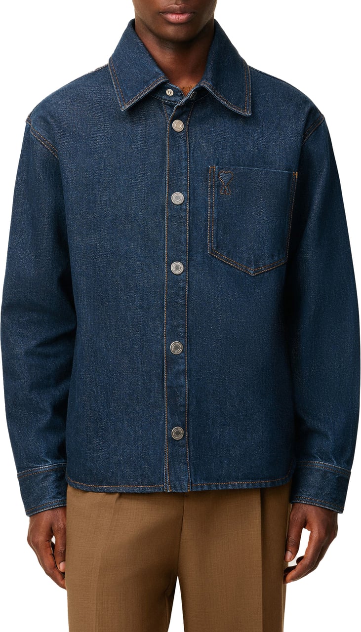 AMI Paris shirtjacket jeans Blauw