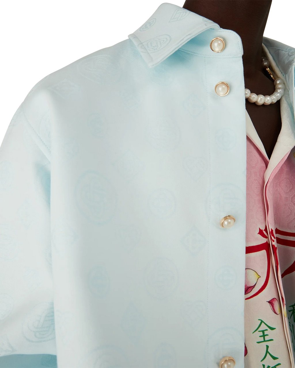Casablanca overshirt logo light blue Blauw