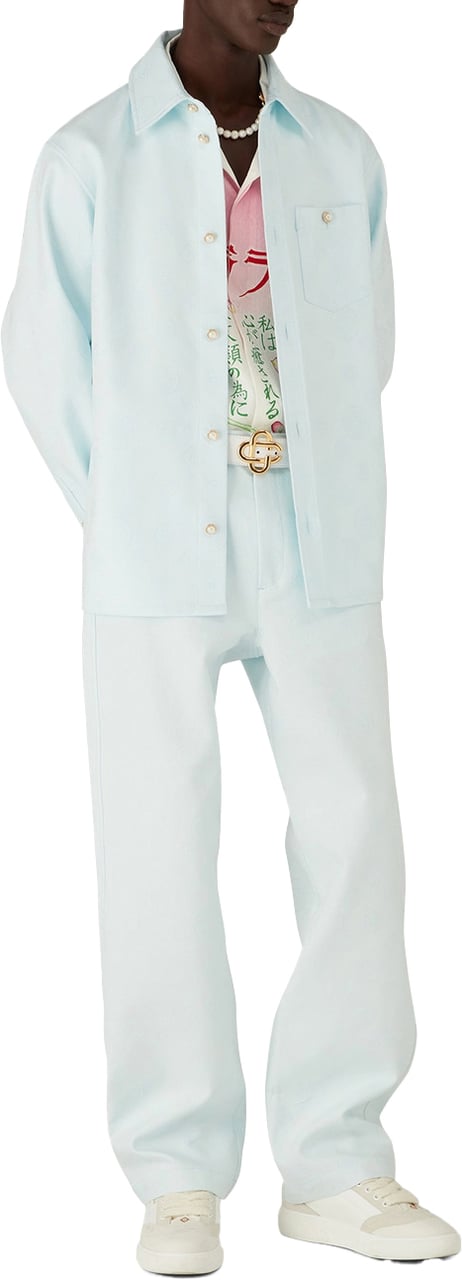 Casablanca overshirt logo light blue Blauw