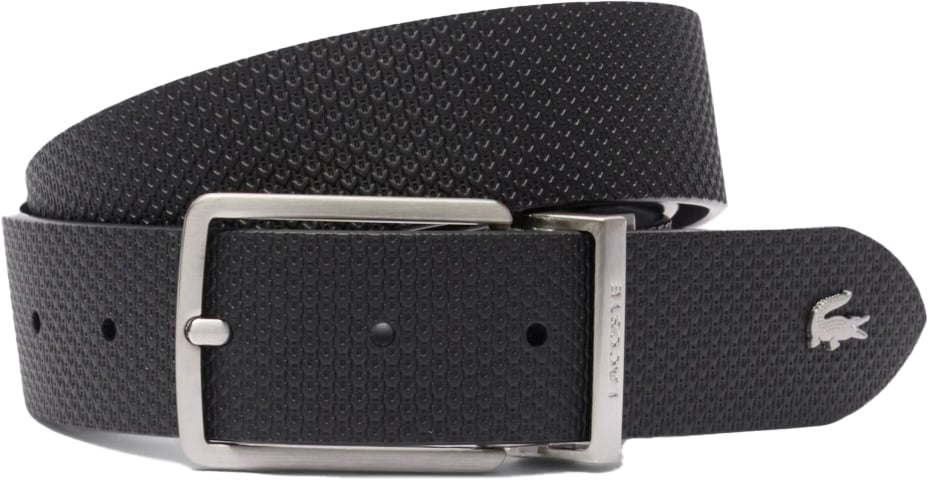 Lacoste Chantaco Reversible Leather Belt Zwart