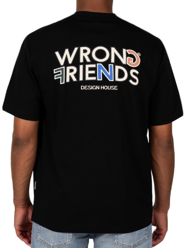 Wrong Friends Brooks T-shirt Zwart