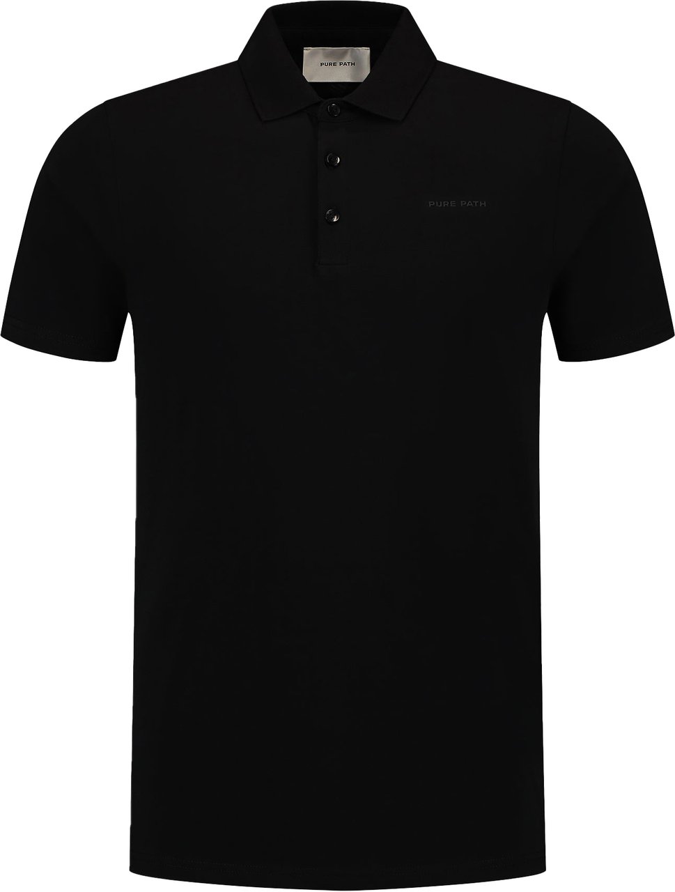 Pure Path Essential wordmark polo black Zwart