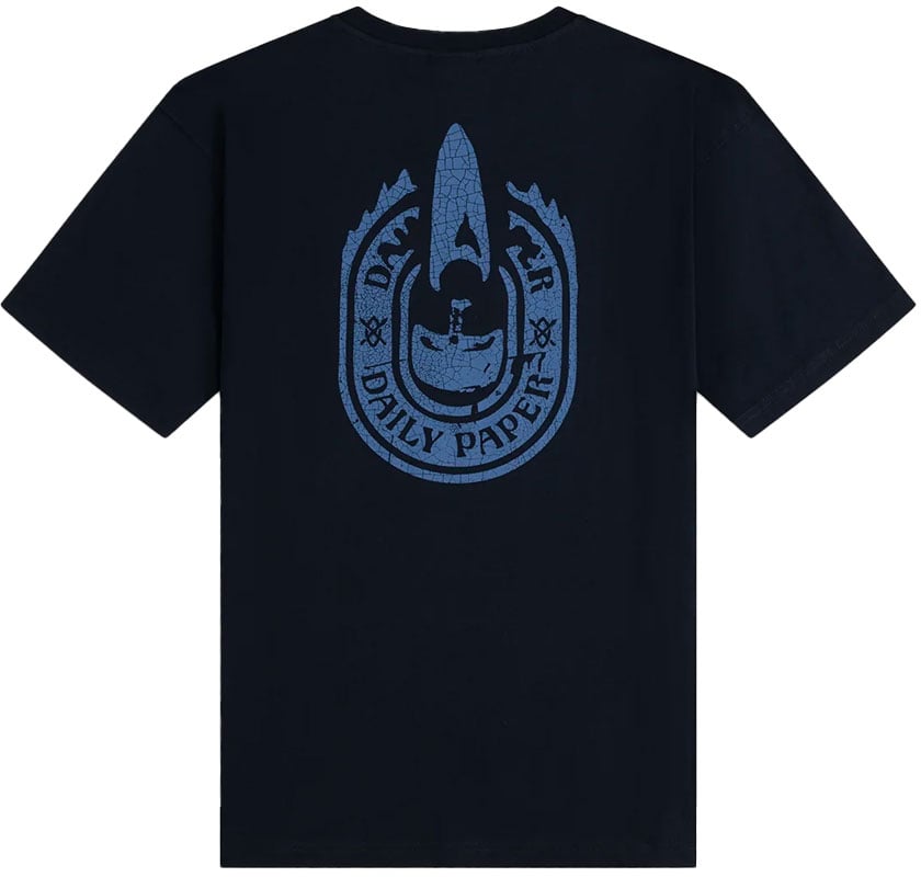 Daily Paper sky captain blue candle label boxy t shirt Blauw