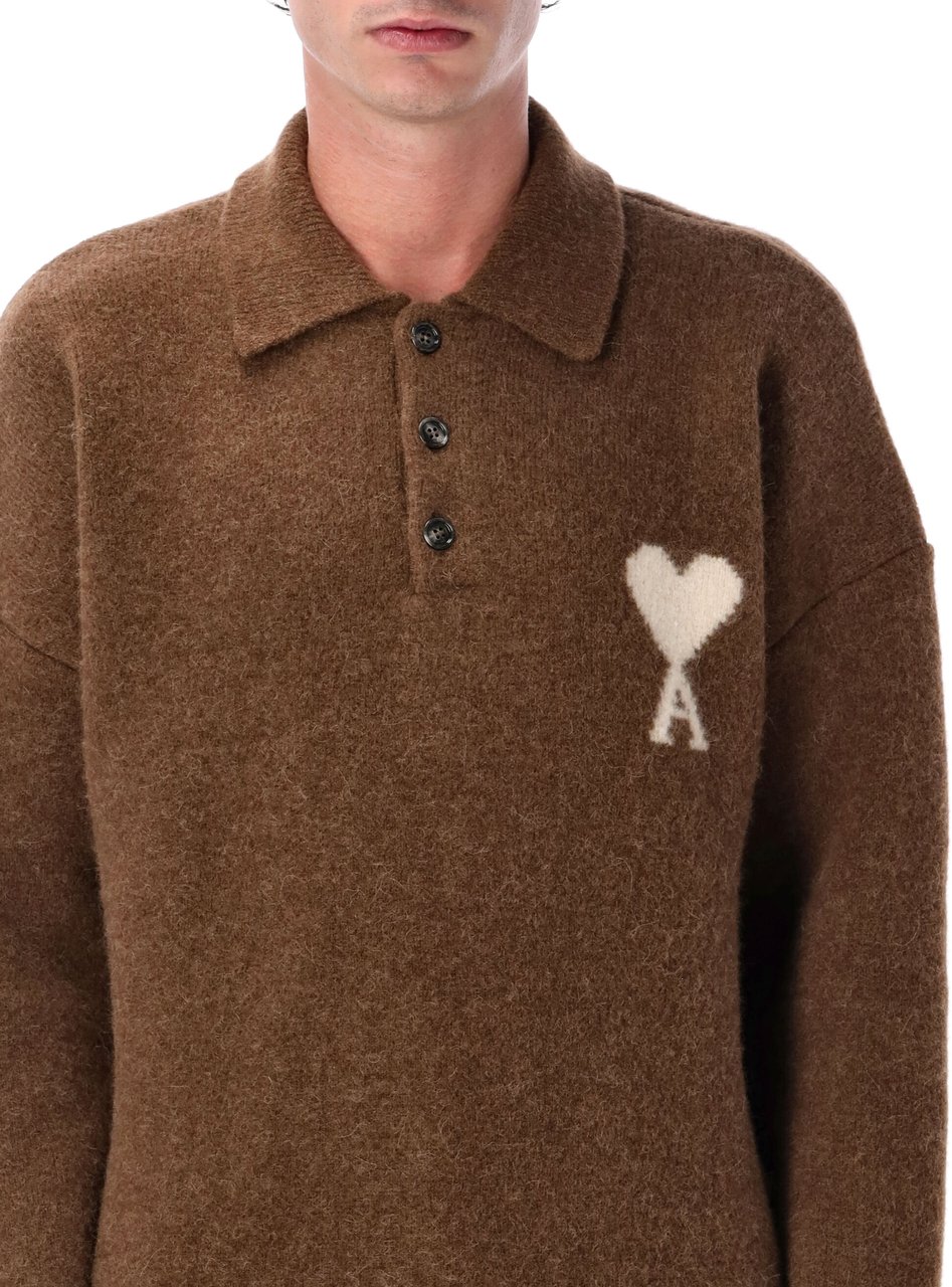 AMI Paris Adc Polo Marrone Bruin