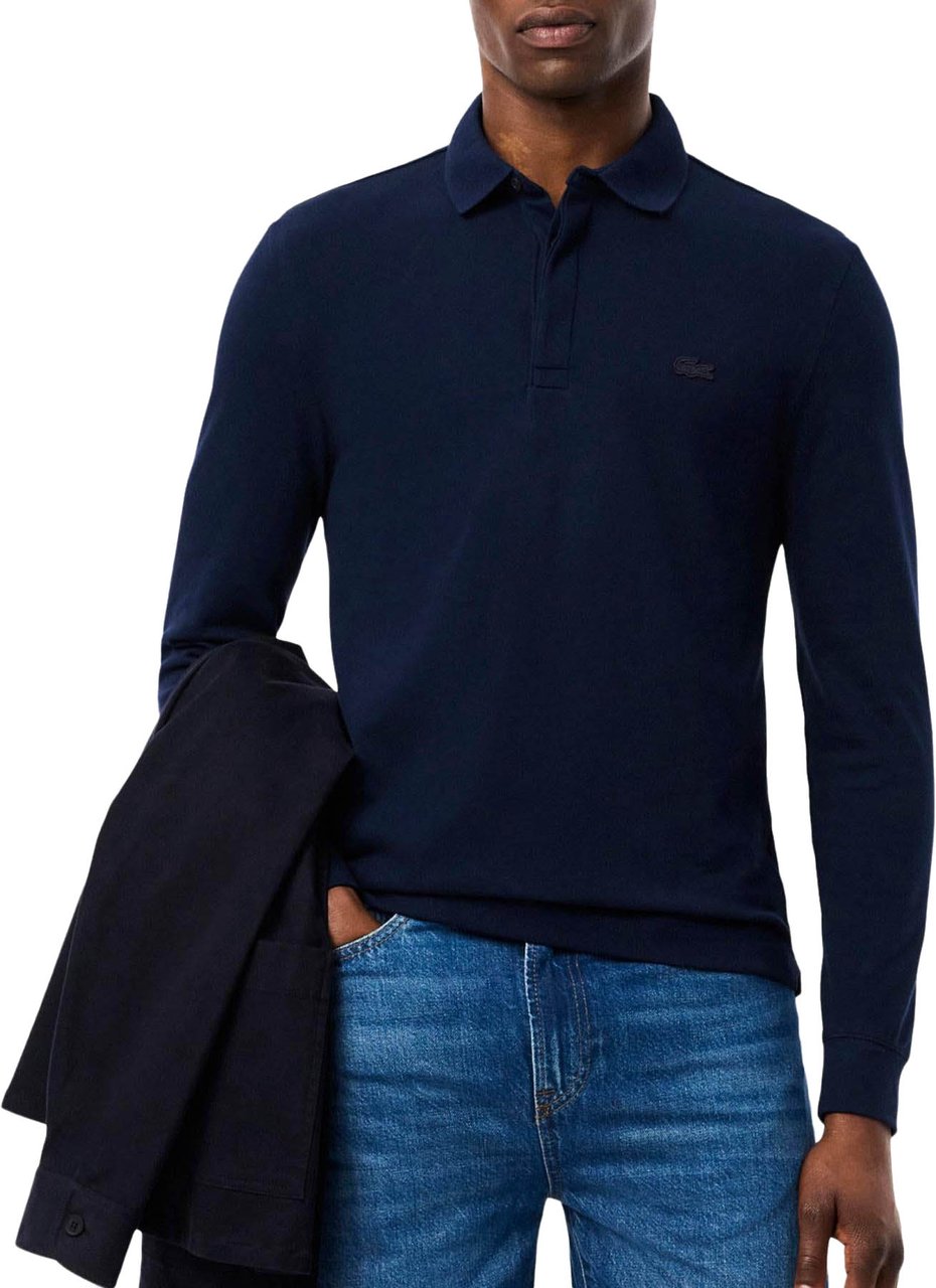 Lacoste Regular Fit HP Lange Mouw Polo Navy Blauw