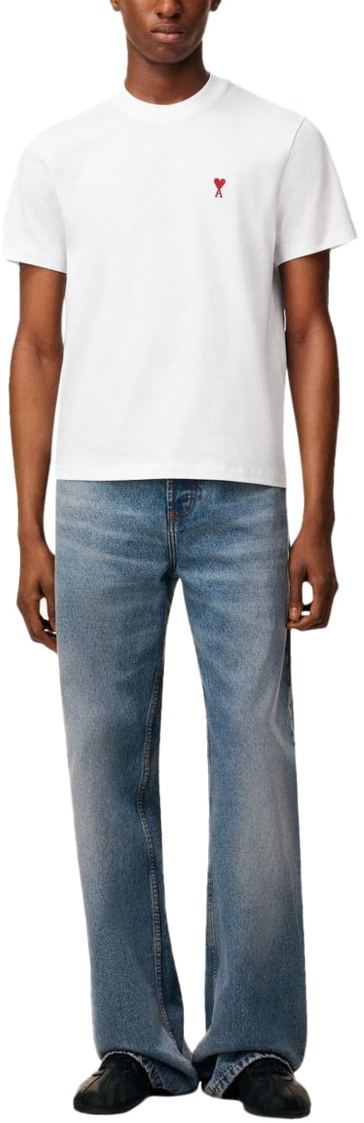 AMI Paris T Shirts & Polo's BFUTS035 724 Wit