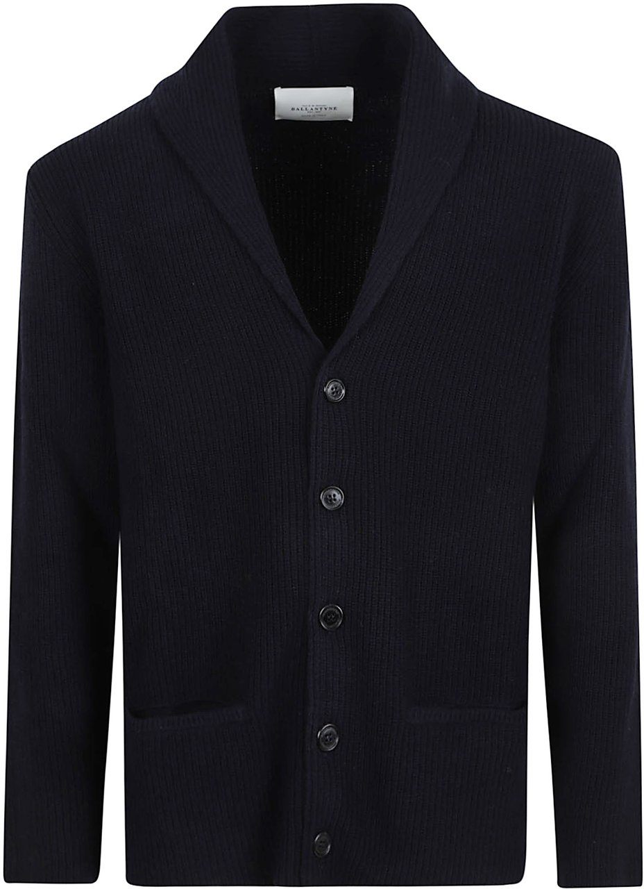 Ballantyne shawl collar cardigan Blauw