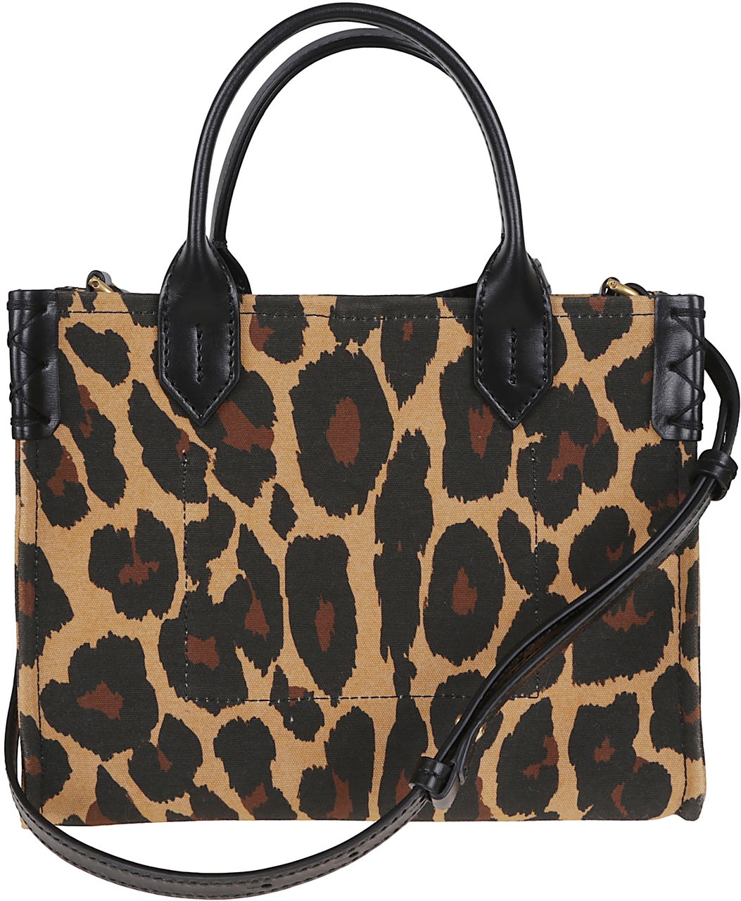 Balmain barmy shopper small leo canvas&calf Bruin