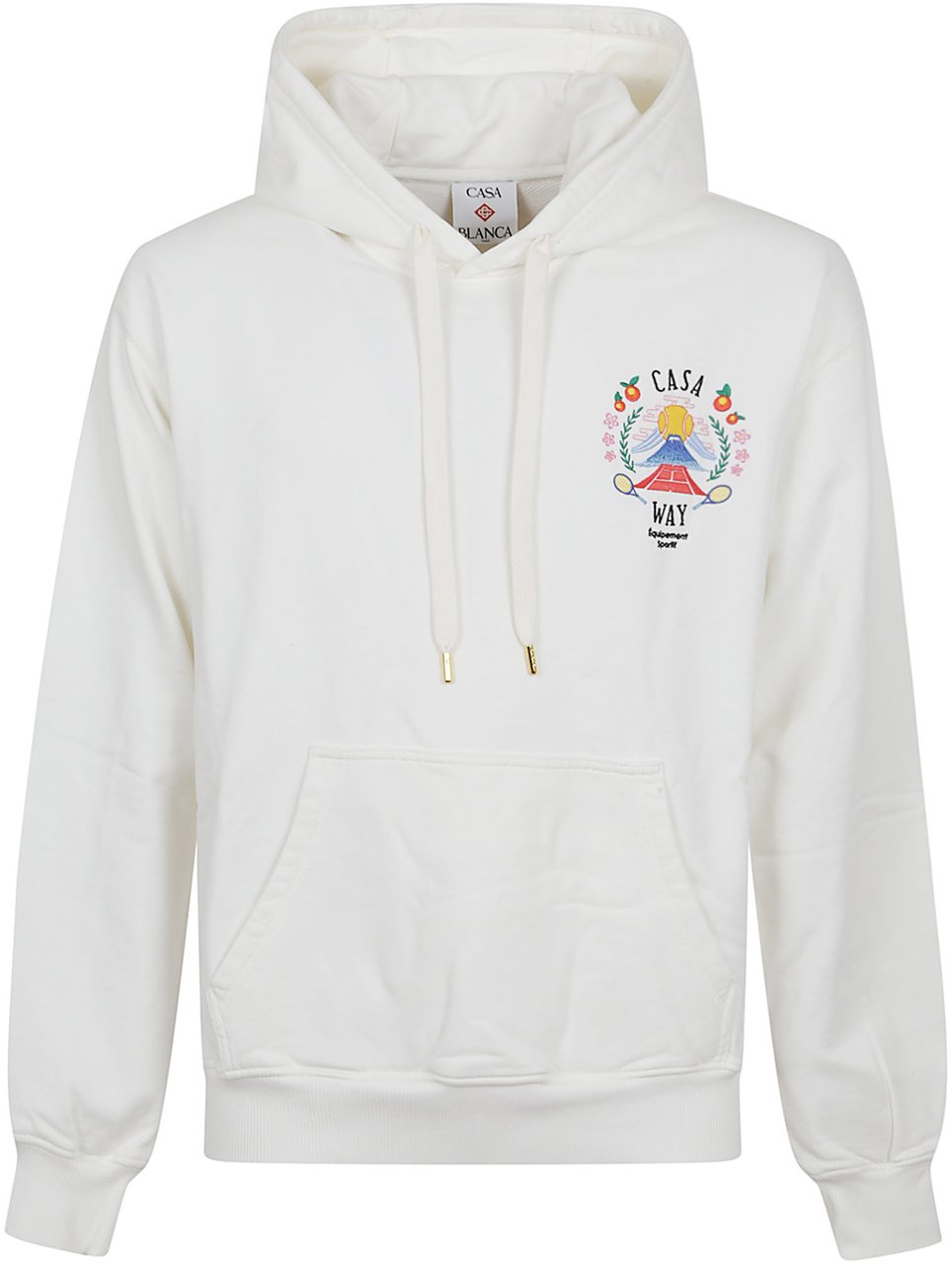 Casablanca chrome text printed hoodie Wit