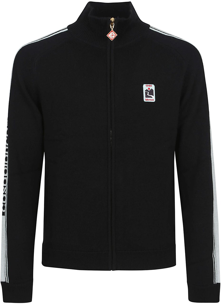 Casablanca merino zip up Zwart