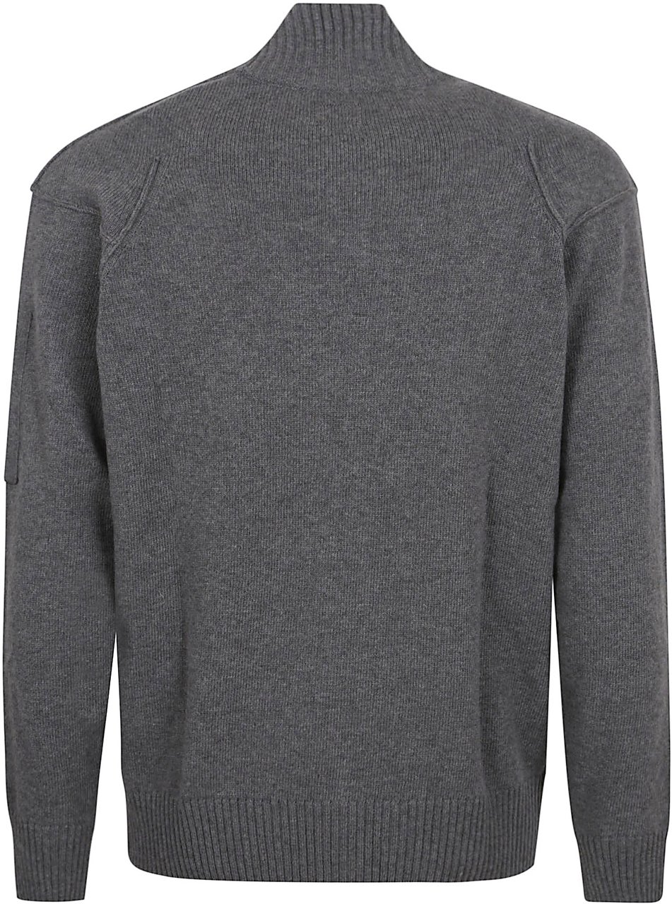 CP Company knitwear cardigan in lambswool grs Grijs