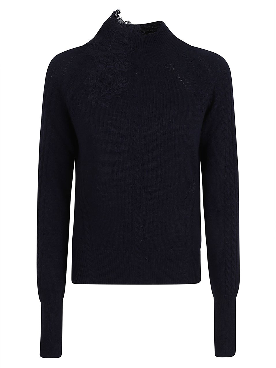 Ermanno Scervino long sleeve high neck sweater Zwart
