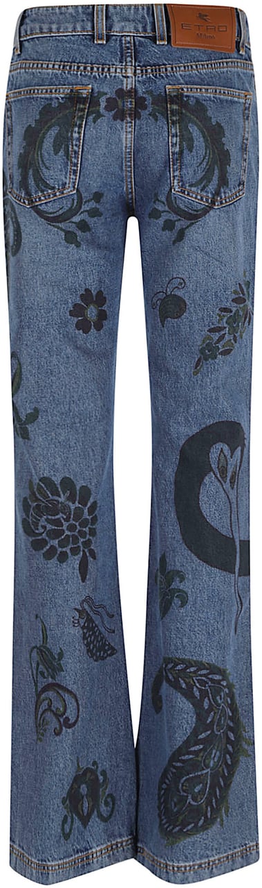 Etro women`s long flared jeans Blauw