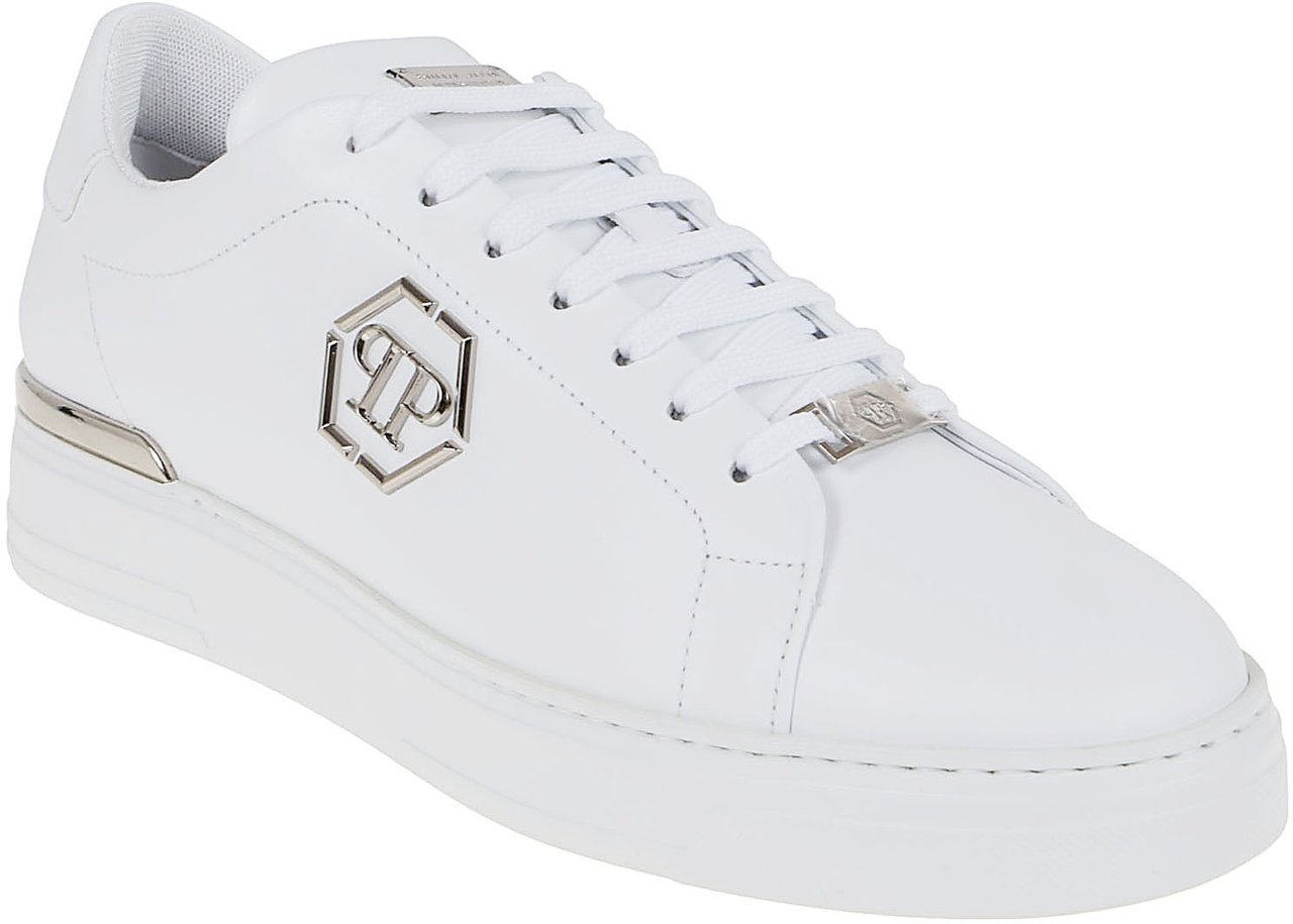Philipp Plein leather lotop sneaker hexagon Wit
