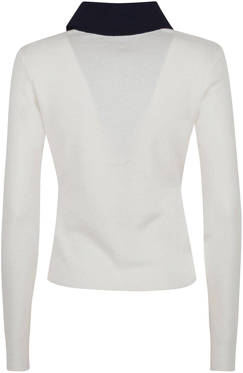 Self-Portrait cream merino wool cardigan Wit