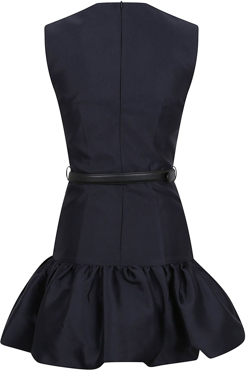 Self-Portrait navy taffeta mini dress Blauw