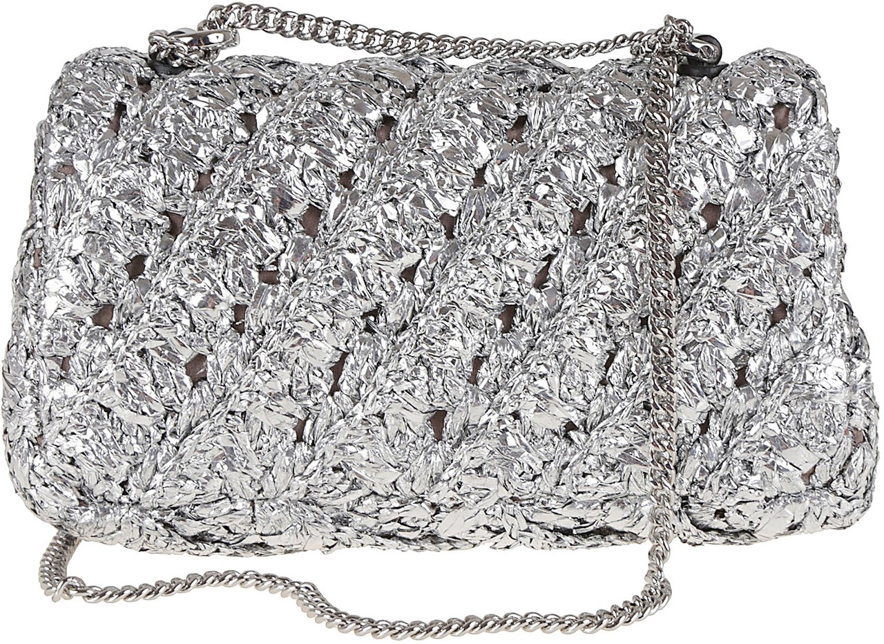 Tory Burch kira woven mini flap bag Grijs