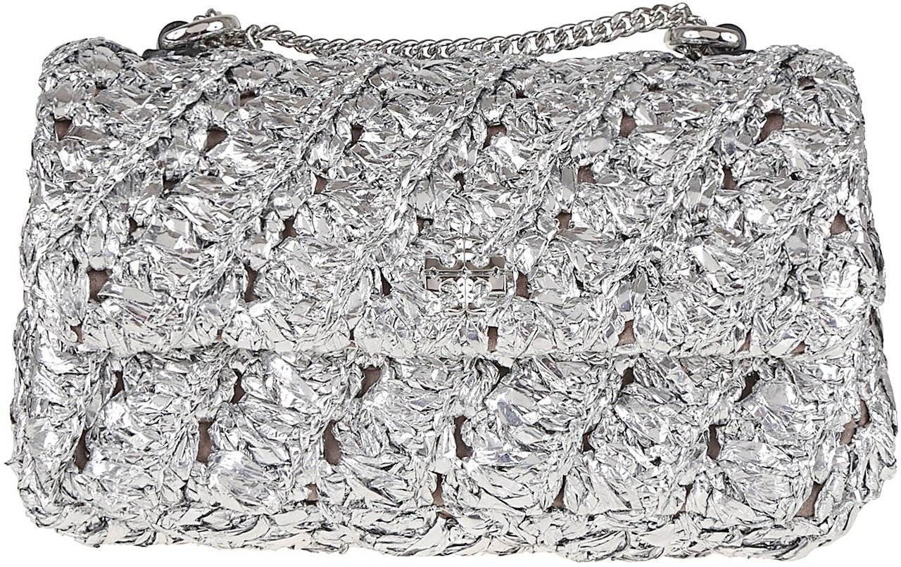 Tory Burch kira woven mini flap bag Grijs