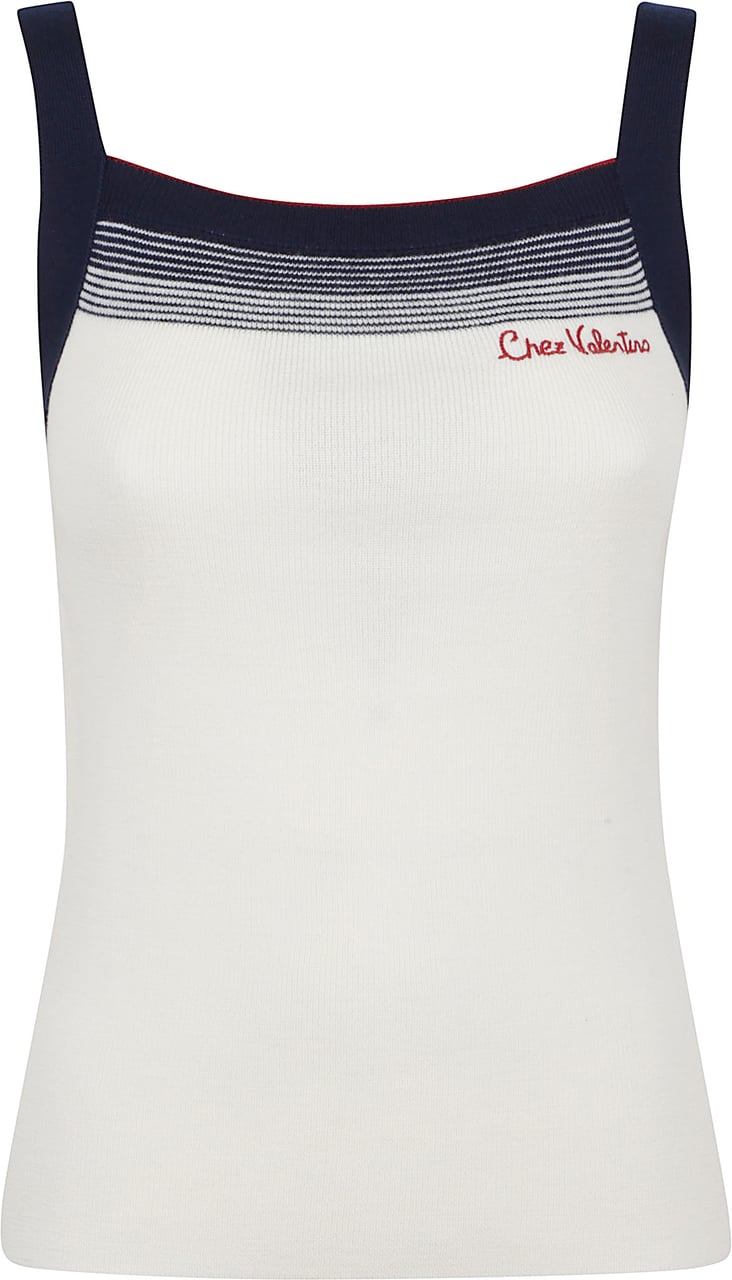 Valentino top canotta maglia solid wool Wit