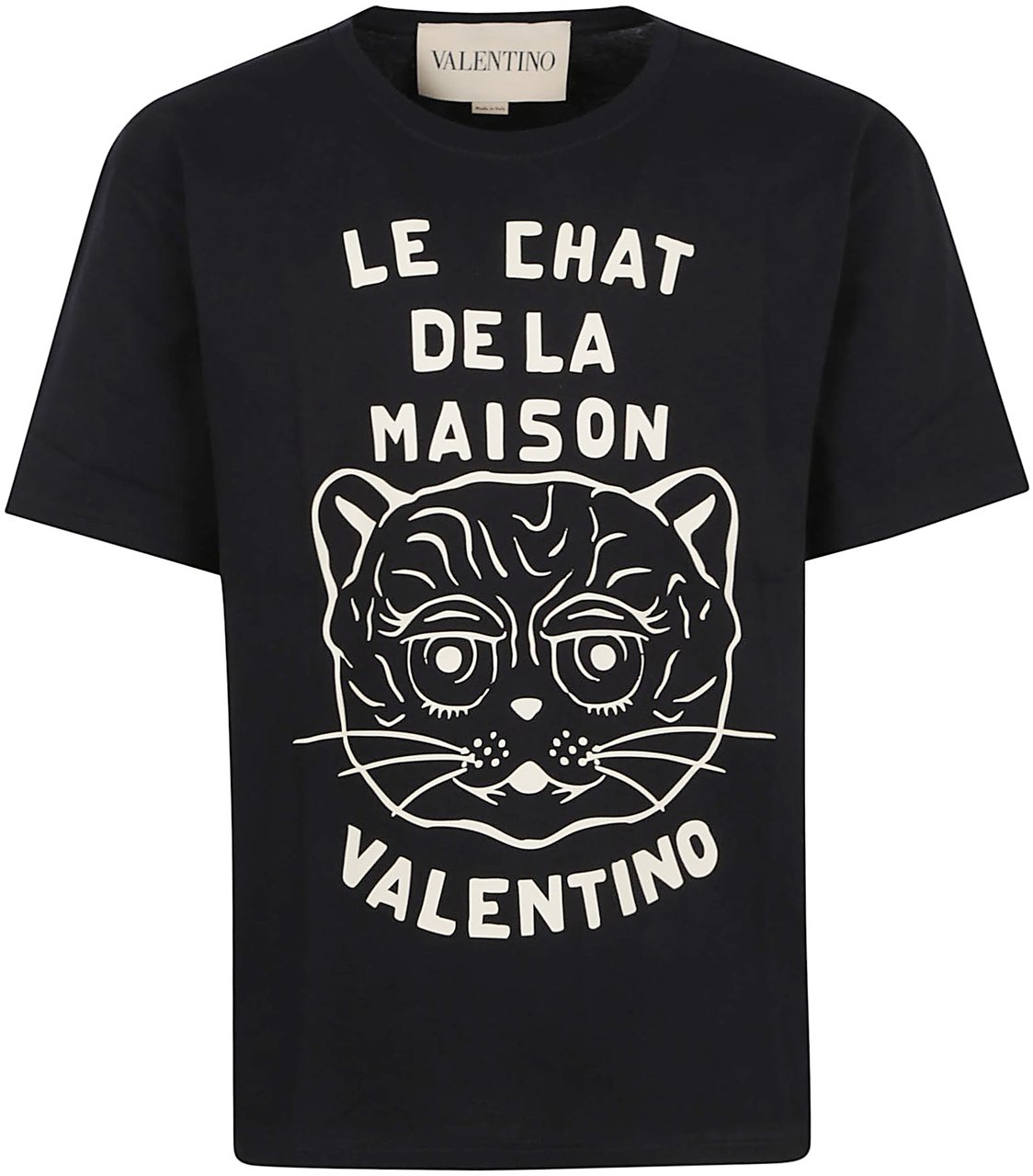 Valentino tshirt le chat de la maison Zwart