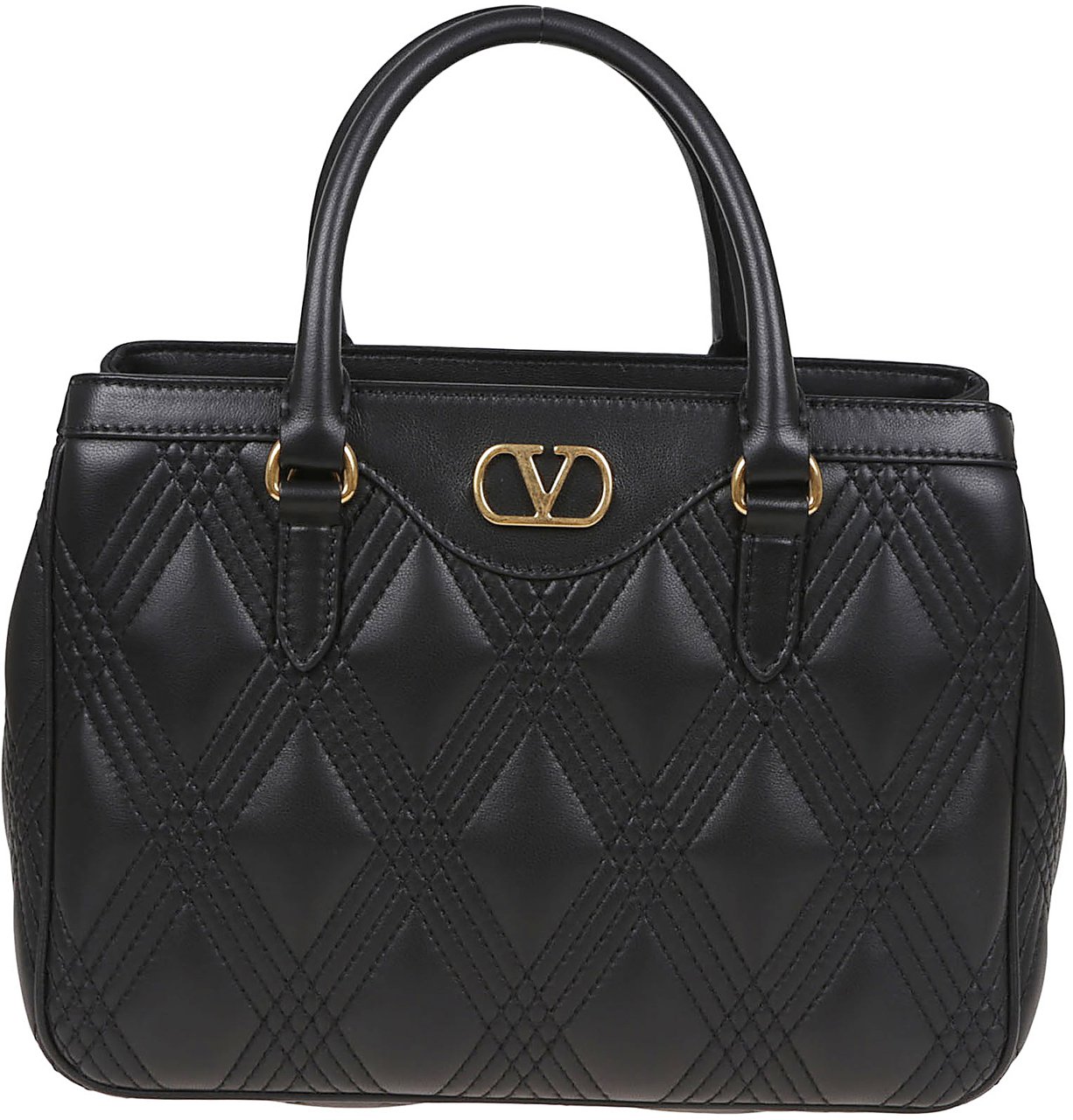 Valentino double handle bag quiltie Zwart