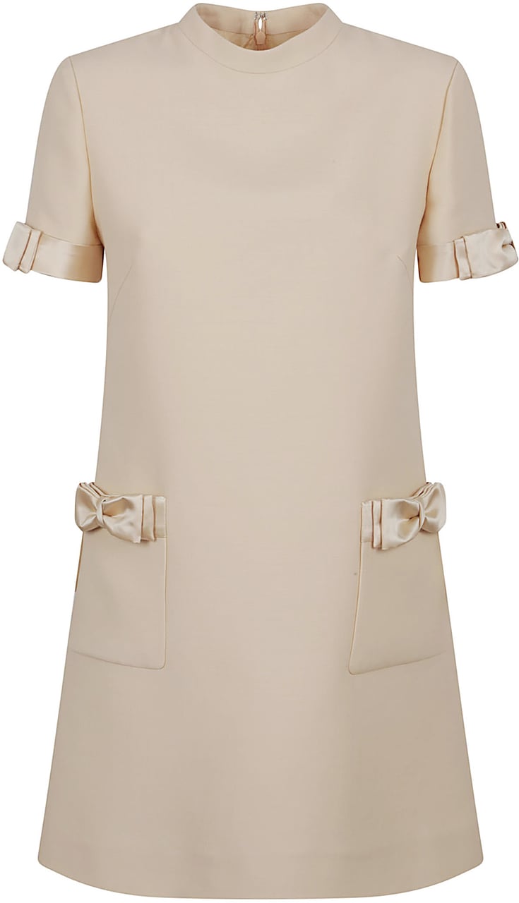 Valentino dress solid crepe couture Neutraal