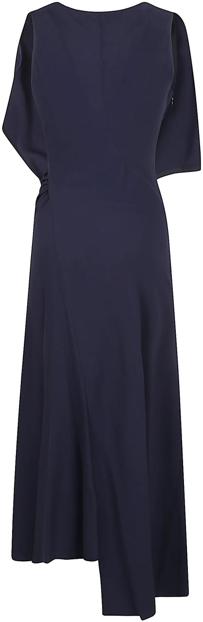 Victoria Beckham sleeveless draped vneck midi Blauw