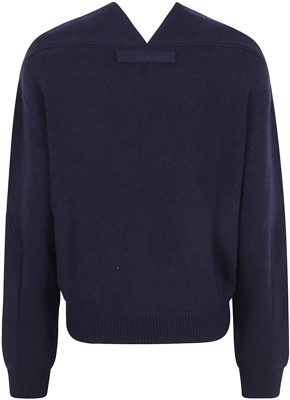 Victoria Beckham vneck yoke detail jumper Blauw