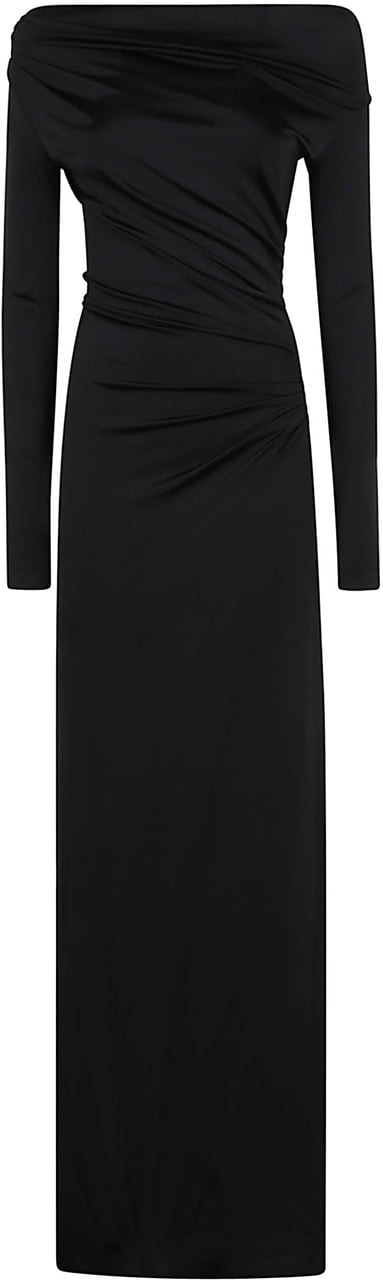 Victoria Beckham offshoulder draped gown Zwart