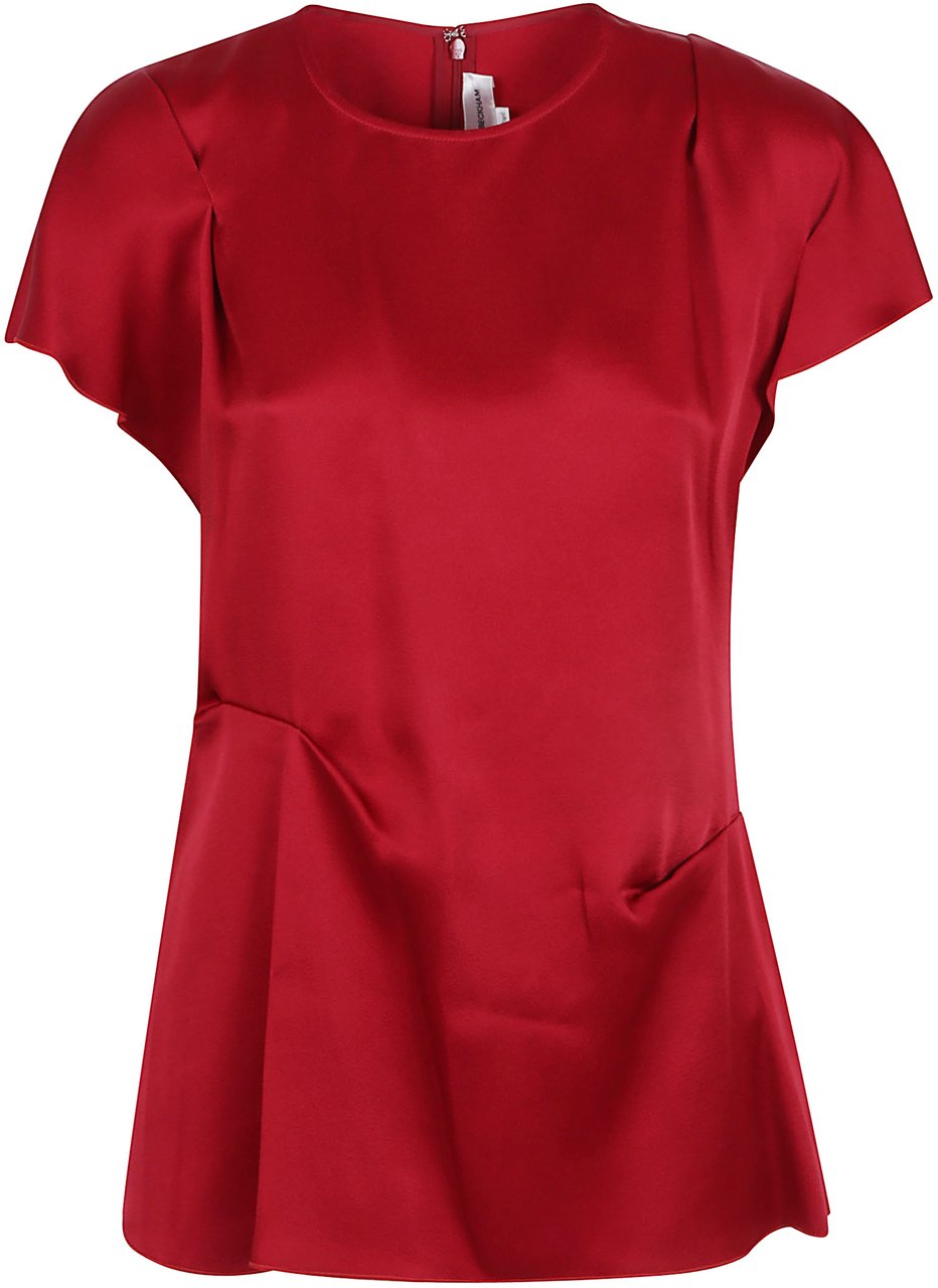 Victoria Beckham draped pleat detail top Rood