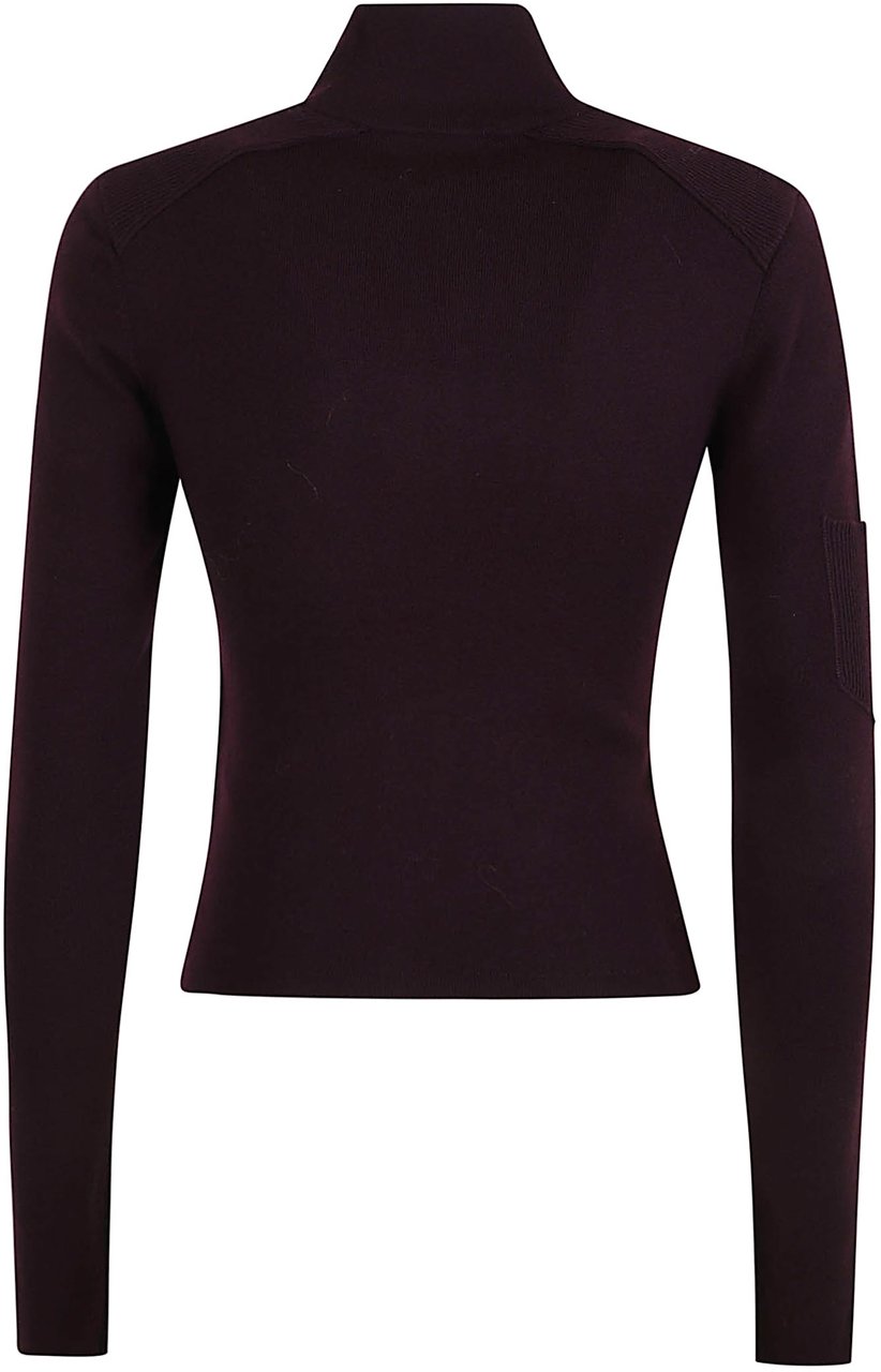 Victoria Beckham patch detail zipped top Rood