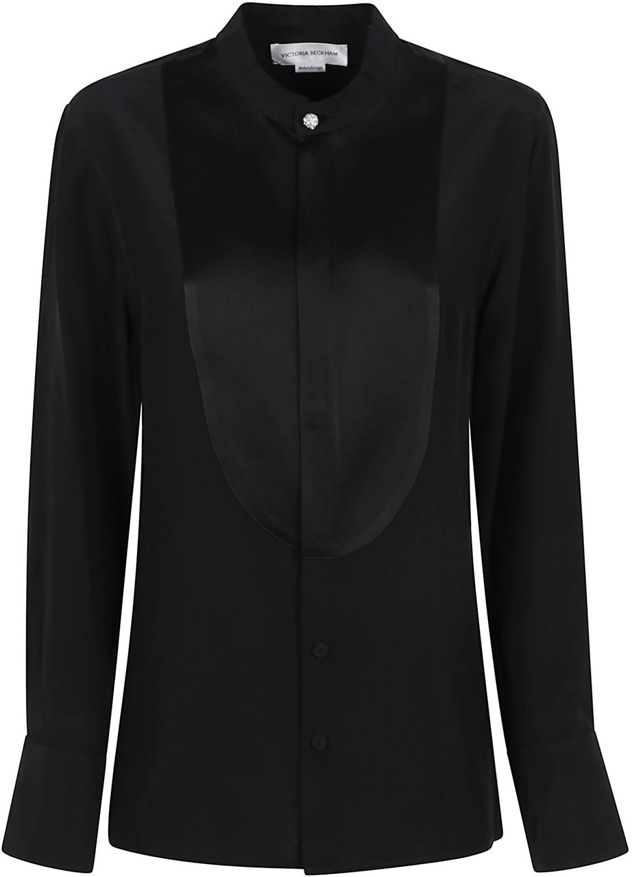 Victoria Beckham bib detail blouse Zwart