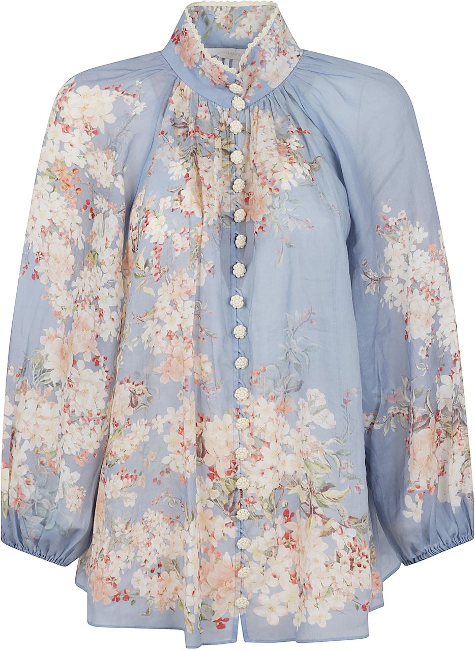 Zimmermann cascadian billow blouse Blauw