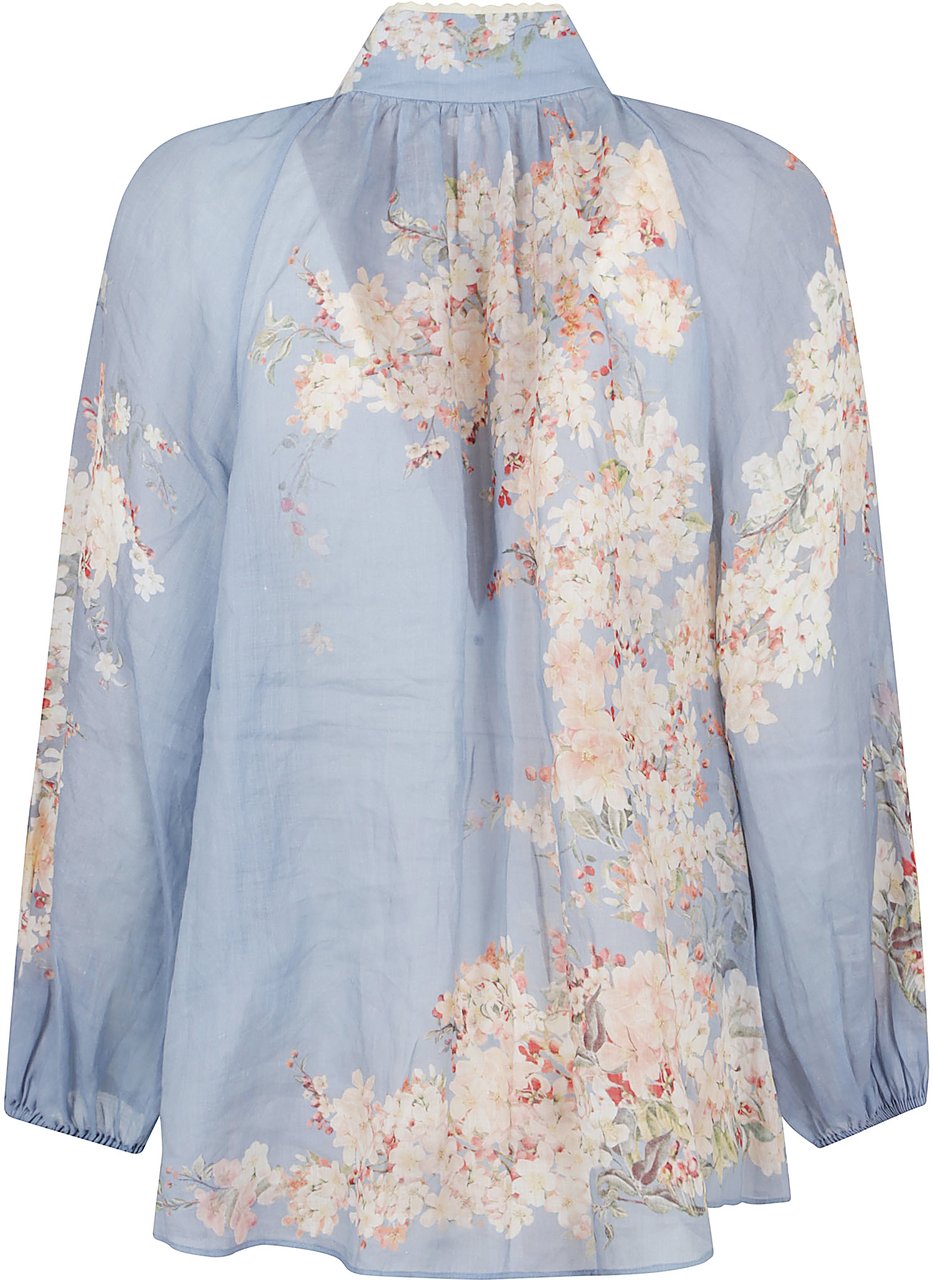 Zimmermann cascadian billow blouse Blauw
