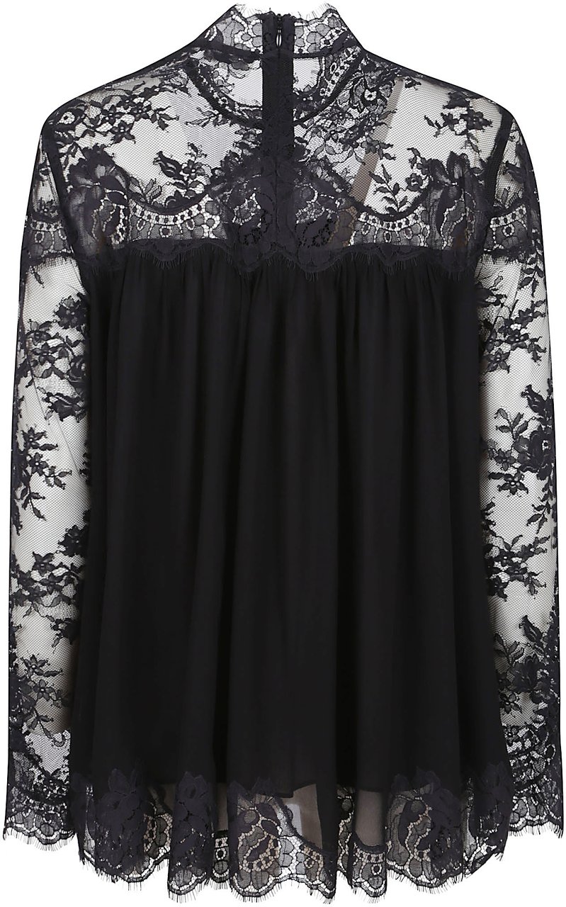 Zimmermann hypnotic lace yoke top Zwart