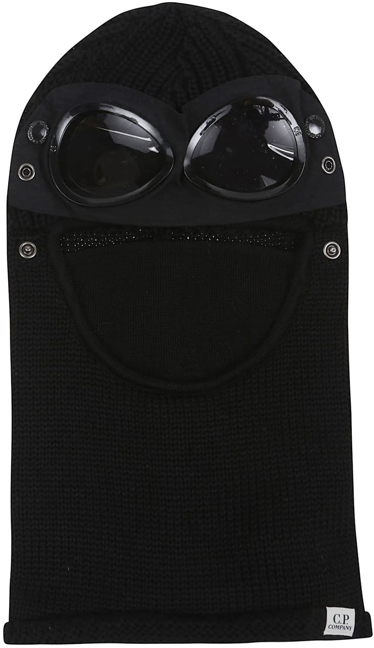 CP Company ski mask in extrafine merino wool Zwart