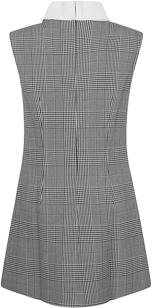 Self-Portrait sleeveless prince of wales check Zwart