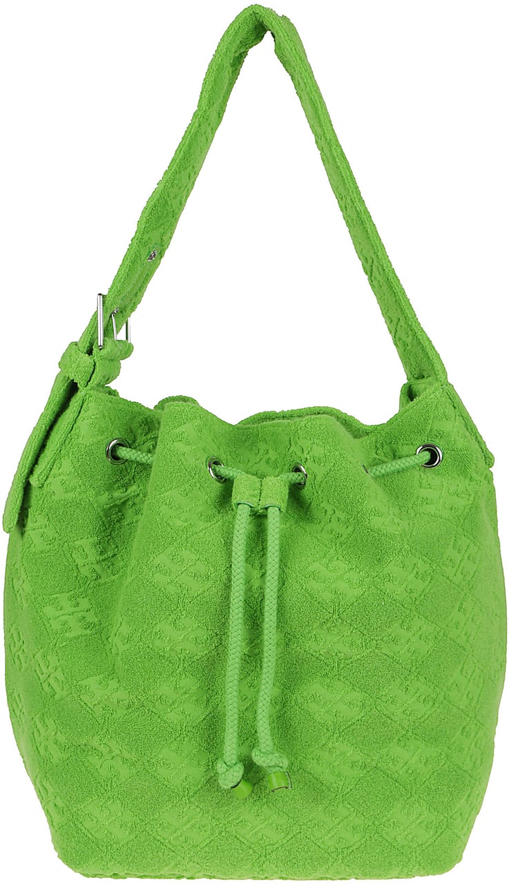 Tory Burch t monogram terry oversized bucket Groen