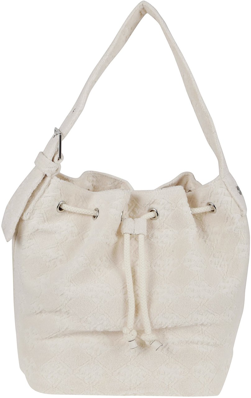 Tory Burch t monogram terry oversized bucket Wit