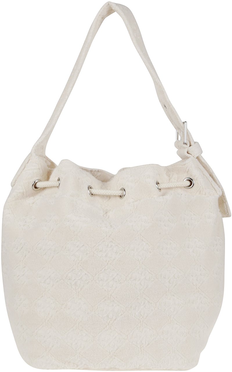 Tory Burch t monogram terry oversized bucket Wit
