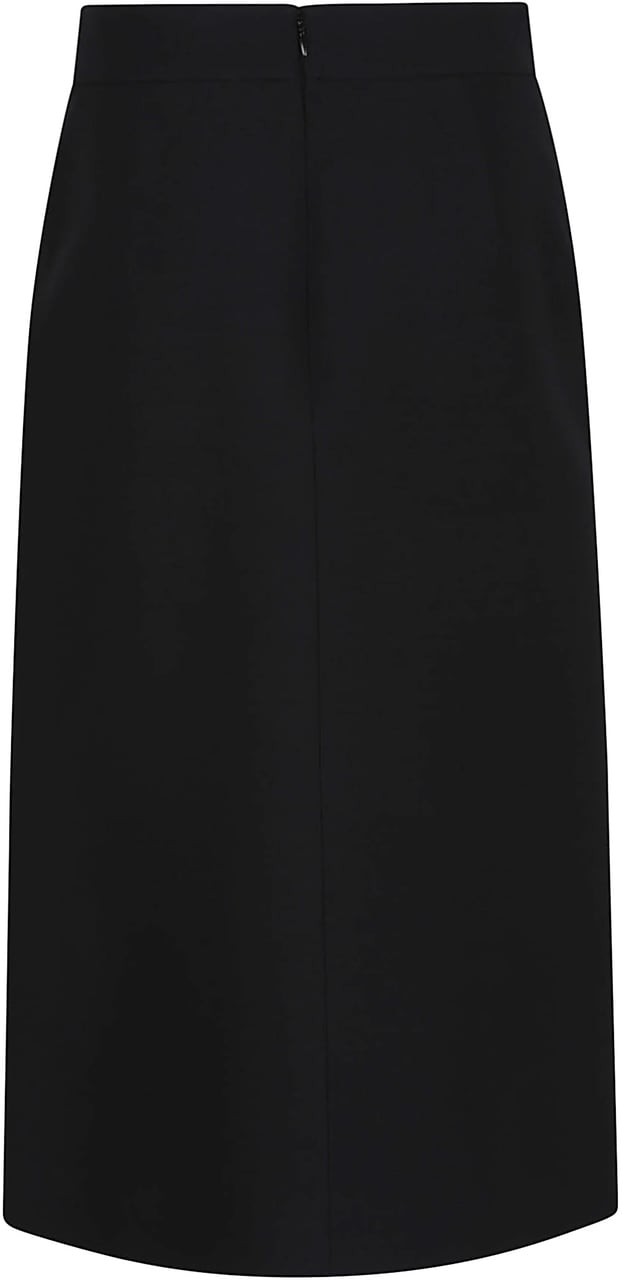 Valentino skirt with leather details solid Zwart
