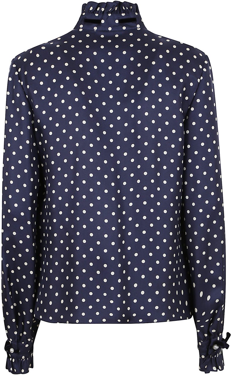 Valentino shirt pattern twill plus de pois Blauw