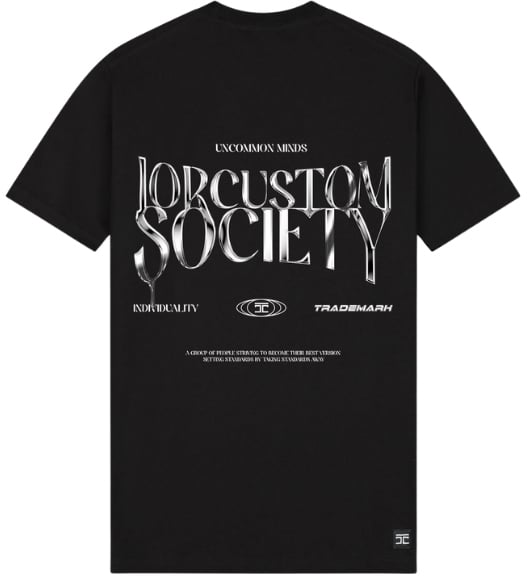 JORCUSTOM Uncommonminds slimfit tee black Zwart