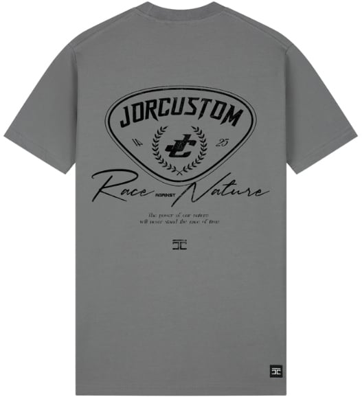 JORCUSTOM Raceagainstnature slimfit tee antra Grijs