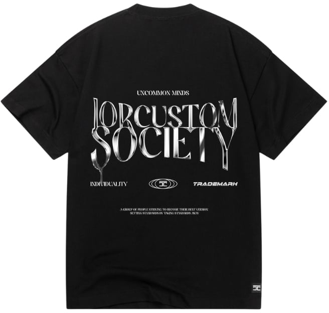 JORCUSTOM Uncommonminds loose fit tee black Zwart